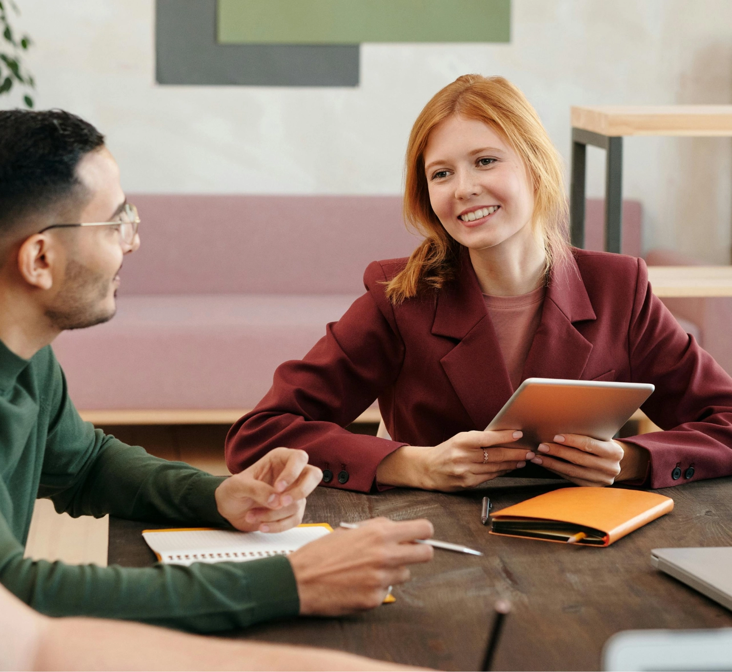 two person near a desk